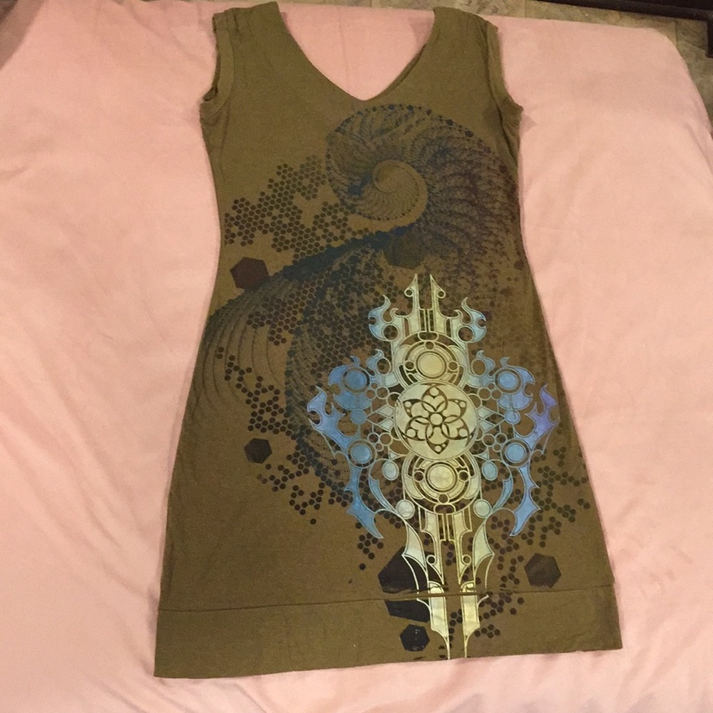 Bamboo tee dress. Limited edition print